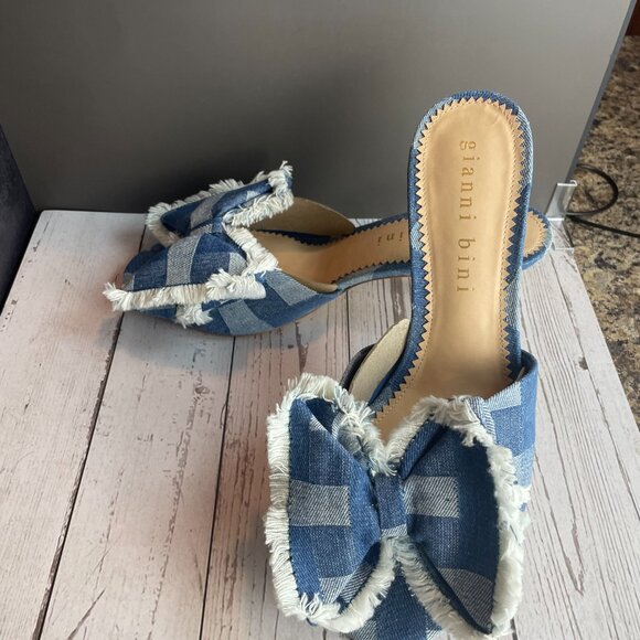 GIANNI BINI WENDELL RAFFIA BOW DRESS SLIDE (11) - Picture 8 of 12